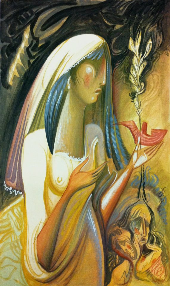 DEDICATION, 25X40 CM. 2011 SILICATE PAINTS ON DRY WALL BOARD.