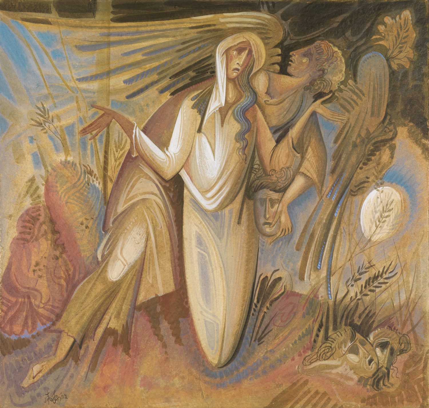 FREEDOM AND DEATH, EGG TEMPERA ON BOARD, 40X50 CM.
