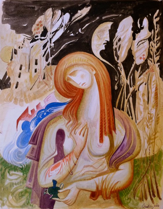 LIBATION. WATERCOLOUR ON PAPER21X29 CM. 2010.
