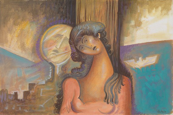 NOSTALGIC. EGG TEMPERA ON BOARD.2010 35X50 CM.